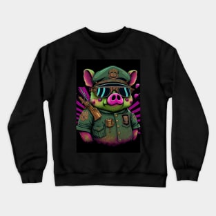 Psychedelic Army Pig Crewneck Sweatshirt